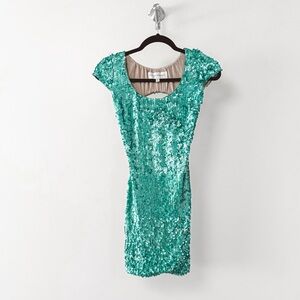 Dress the Population Gabriella NYE Party Bodycon Sequin Mini‎ Dress XS